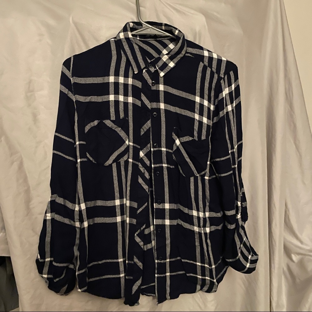 Romeo & Juliet blue and white long sleeve buttonup